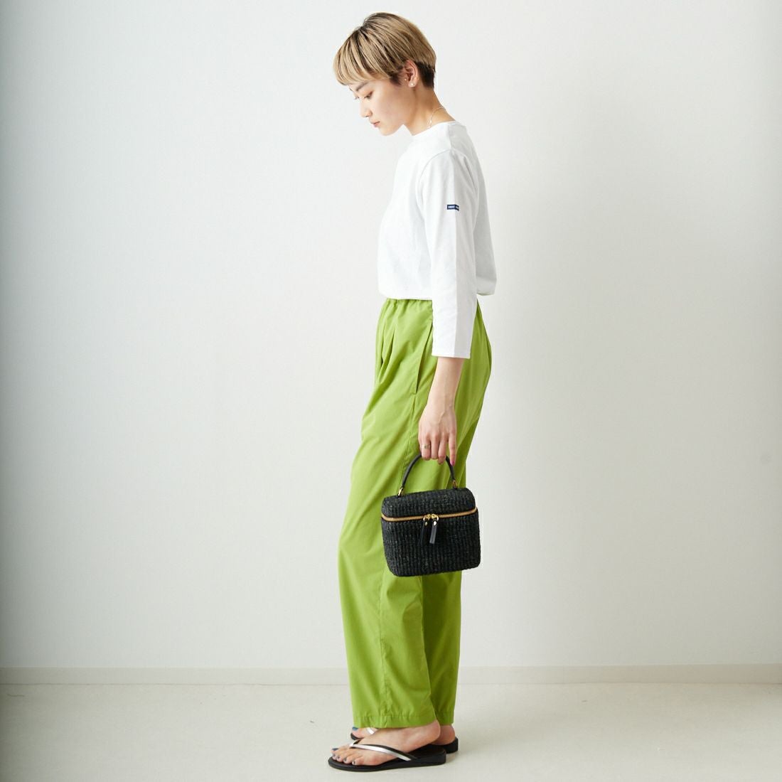 ST.JAMES [セントジェームス] MORLAIX モーレ 七分袖Tシャツ [08JC183-1] NEIGE &&モデル身長：160cm 着用サイズ：3&&