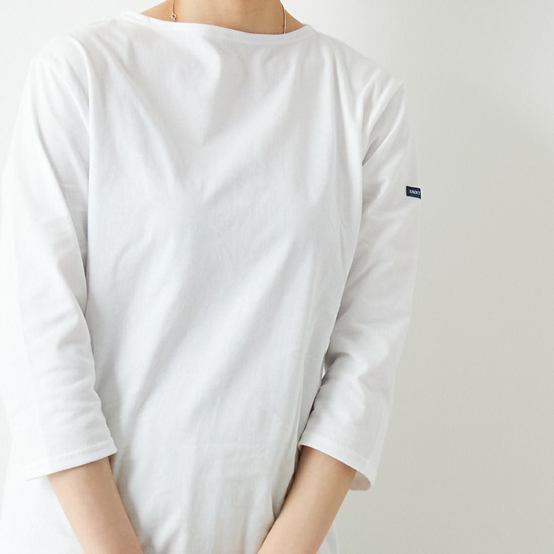 ST.JAMES [セントジェームス] MORLAIX モーレ 七分袖Tシャツ [08JC183-1] NEIGE &&モデル身長：160cm 着用サイズ：3&&