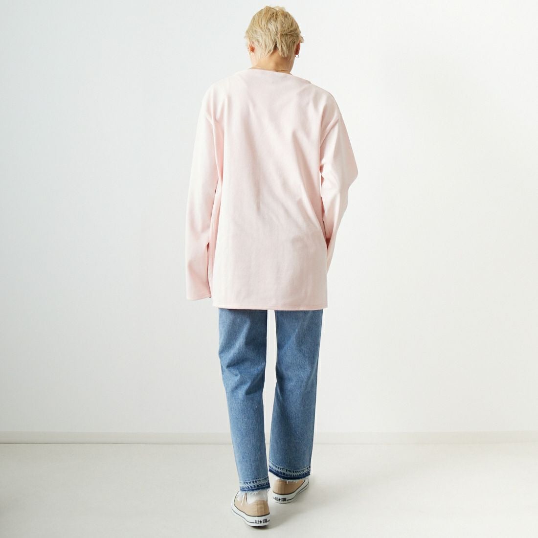 ST.JAMES [セントジェームス] バスクロングスリーブTシャツ [OUESSANT-SD] DRAGEE &&モデル身長：160cm 着用サイズ：7&&