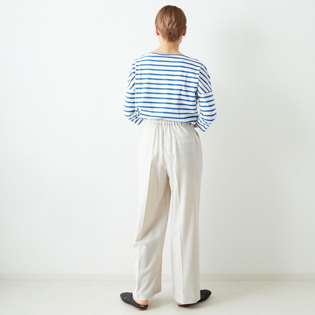 ST.JAMES [セントジェームス] コットンボートネックドロップショルダープルオーバー [16JC-SLOUCH20003] NEI/GIT &&モデル身長：160cm 着用サイズ：3&&