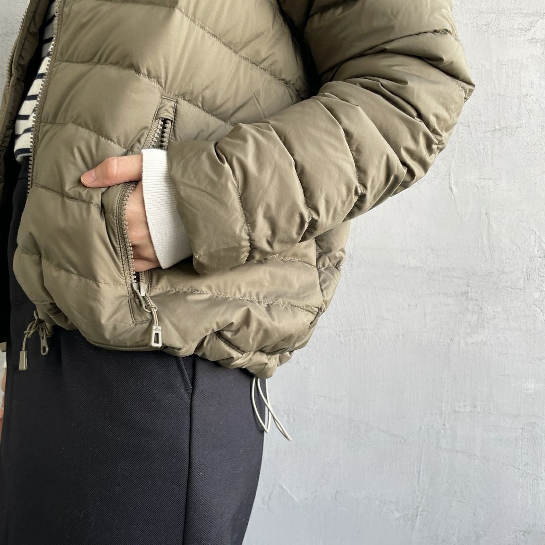 DANTON [ダントン] ミドルダウンフードジャケット [DT-A0563NRP] KHAKI BROW