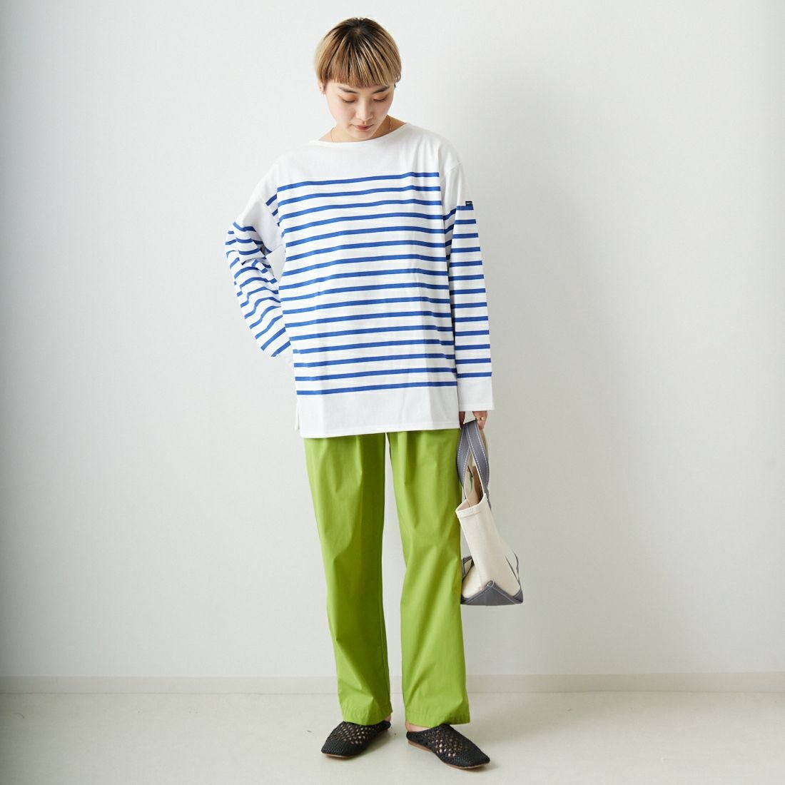 ST.JAMES [セントジェームス] NAVAL ナヴァル ロングスリーブ [99JC162-1] NEI/GIT &&モデル身長：160cm 着用サイズ：7&&