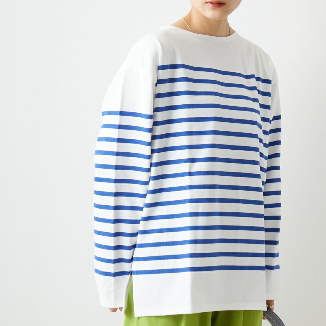 ST.JAMES [セントジェームス] NAVAL ナヴァル ロングスリーブ [99JC162-1] NEI/GIT &&モデル身長：160cm 着用サイズ：7&&