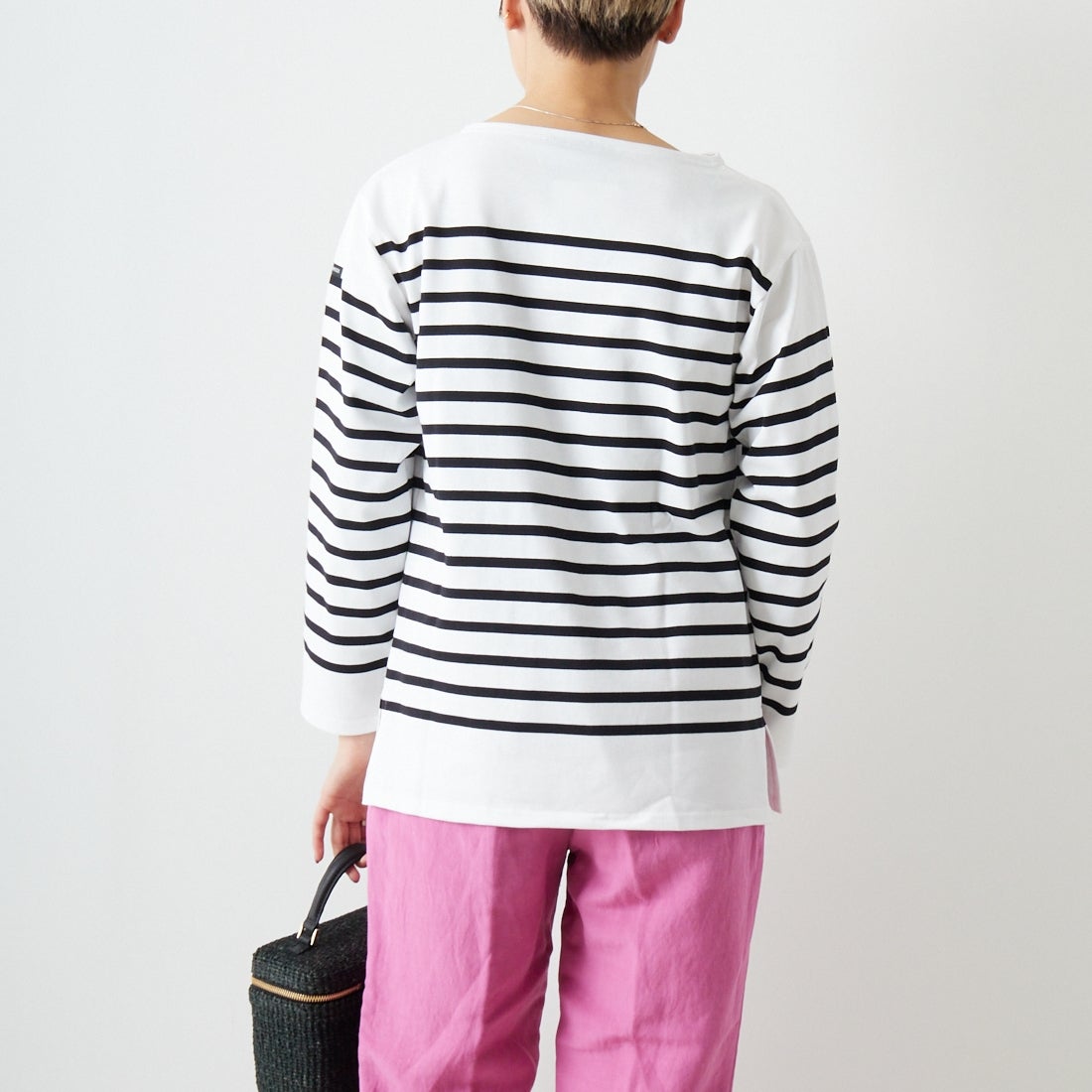 ST.JAMES [セントジェームス] NAVAL ナヴァル ロングスリーブTシャツ [99JC162-1R] NEI/NOI &&モデル身長：160cm 着用サイズ：3&&