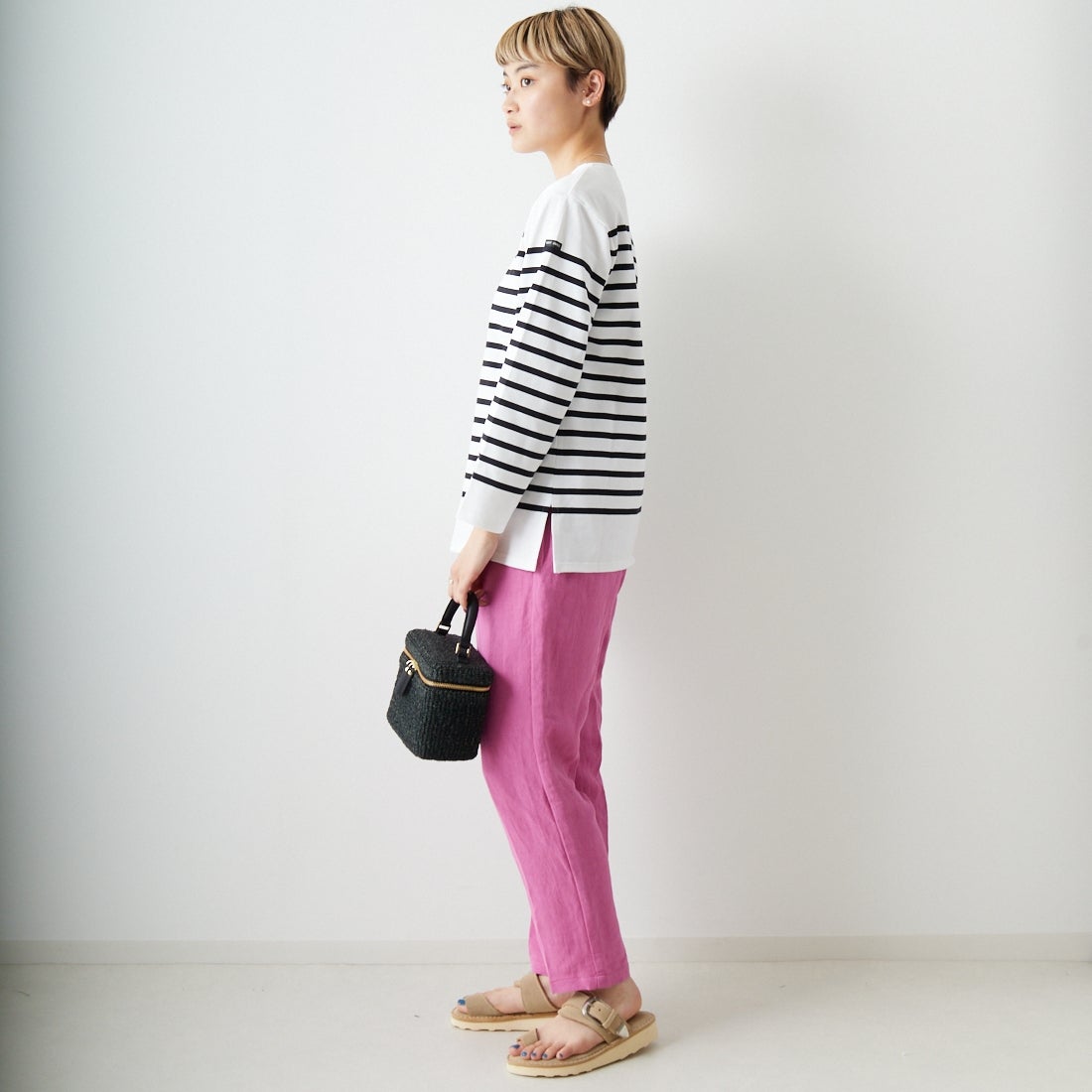 ST.JAMES [セントジェームス] NAVAL ナヴァル ロングスリーブTシャツ [99JC162-1R] NEI/NOI &&モデル身長：160cm 着用サイズ：3&&