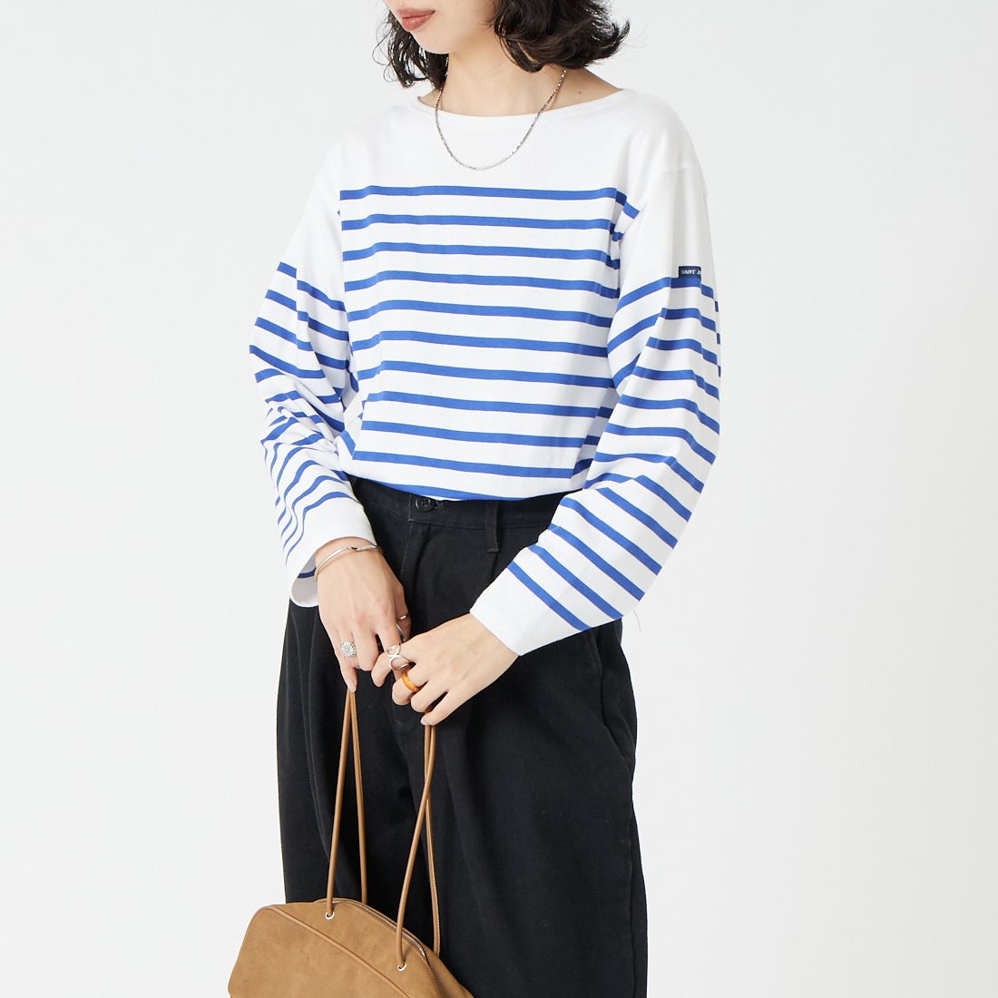ST.JAMES [セントジェームス] NAVAL ナヴァル ロングスリーブTシャツ [99JC162-1R] NEI/GIT &&モデル身長：162cm 着用サイズ：3&&