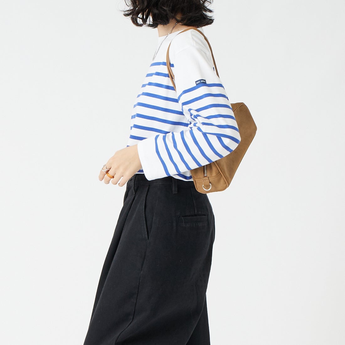ST.JAMES [セントジェームス] NAVAL ナヴァル ロングスリーブTシャツ [99JC162-1R] NEI/GIT &&モデル身長：162cm 着用サイズ：3&&