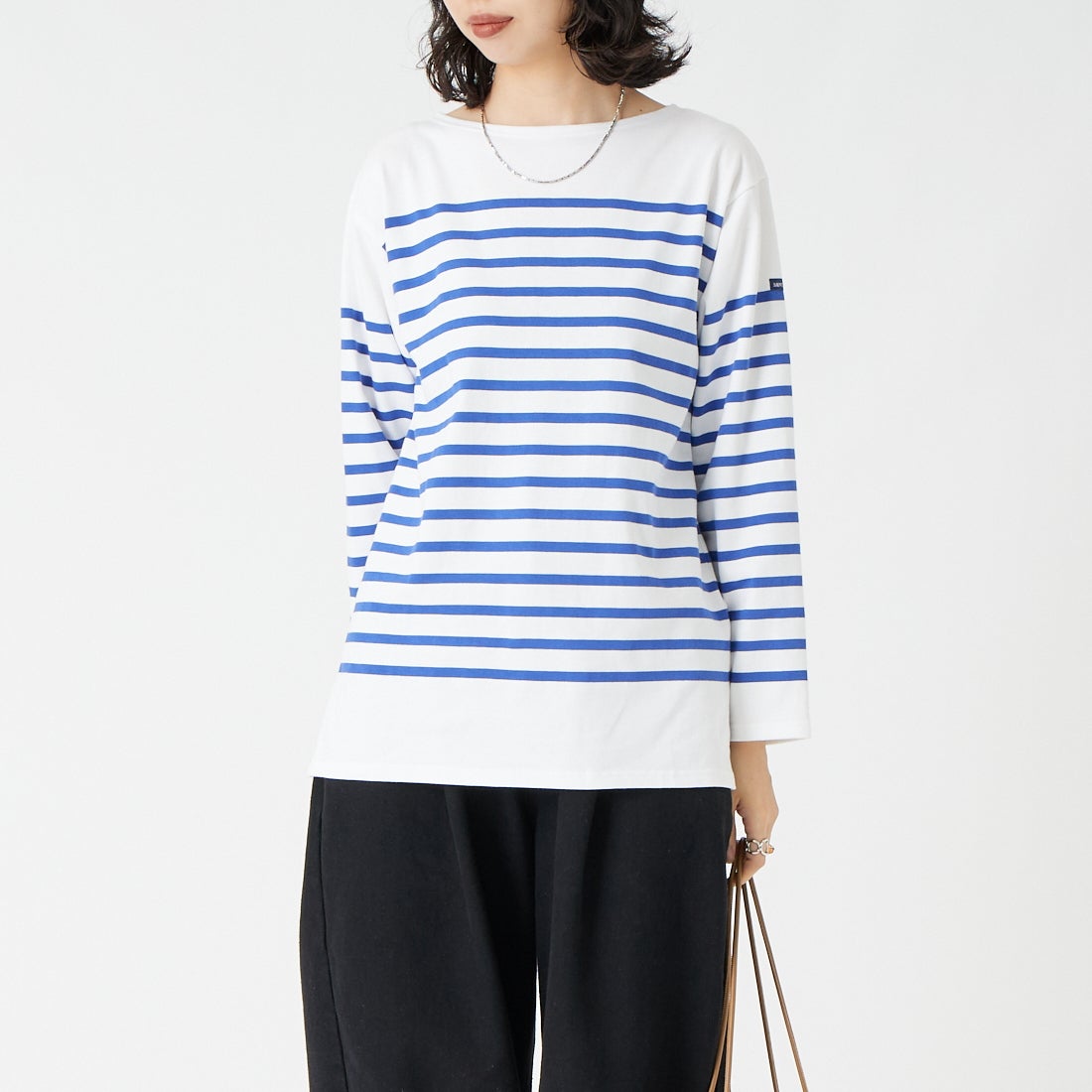 ST.JAMES [セントジェームス] NAVAL ナヴァル ロングスリーブTシャツ [99JC162-1R] NEI/GIT &&モデル身長：162cm 着用サイズ：3&&