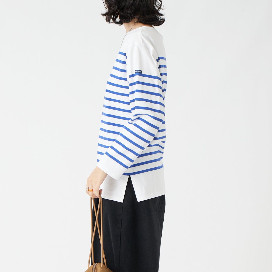 ST.JAMES [セントジェームス] NAVAL ナヴァル ロングスリーブTシャツ [99JC162-1R] NEI/GIT &&モデル身長：162cm 着用サイズ：3&&