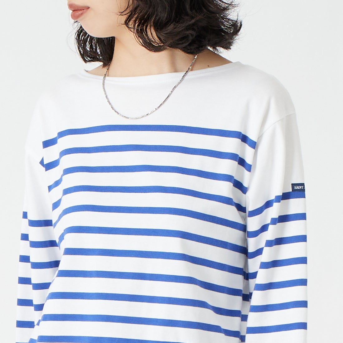 ST.JAMES [セントジェームス] NAVAL ナヴァル ロングスリーブTシャツ [99JC162-1R] NEI/GIT &&モデル身長：162cm 着用サイズ：3&&