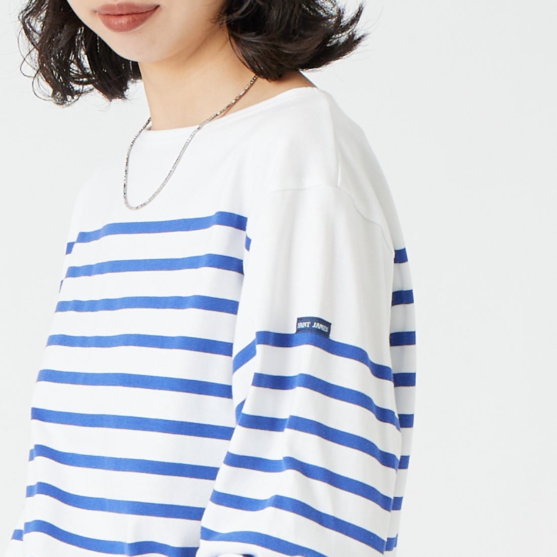 ST.JAMES [セントジェームス] NAVAL ナヴァル ロングスリーブTシャツ [99JC162-1R] NEI/GIT &&モデル身長：162cm 着用サイズ：3&&