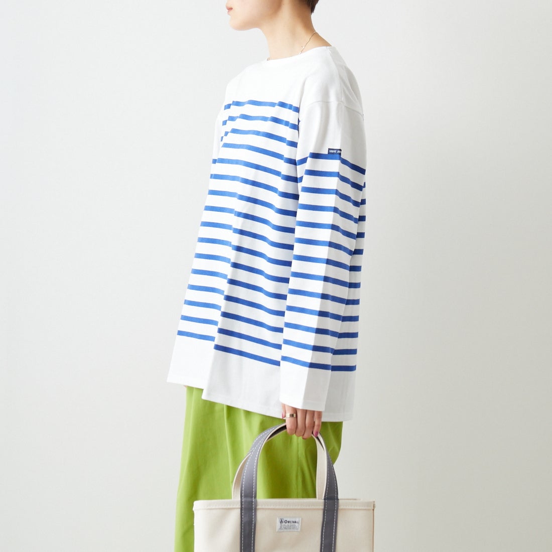 ST.JAMES [セントジェームス] NAVAL ナヴァル ロングスリーブTシャツ [99JC162-1R] NEI/GIT &&モデル身長：160cm 着用サイズ：7&&