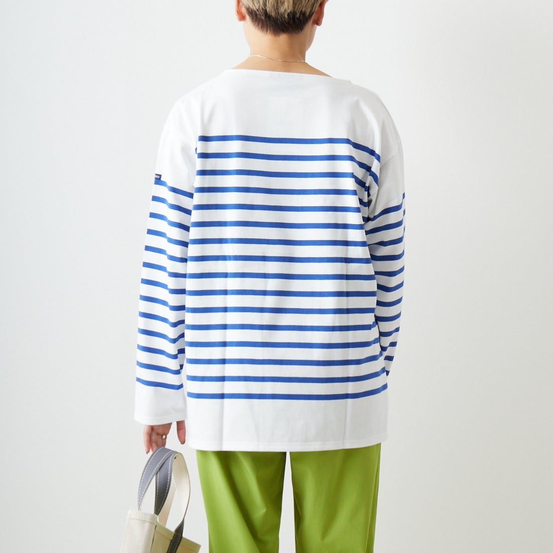 ST.JAMES [セントジェームス] NAVAL ナヴァル ロングスリーブTシャツ [99JC162-1R] NEI/GIT &&モデル身長：160cm 着用サイズ：7&&