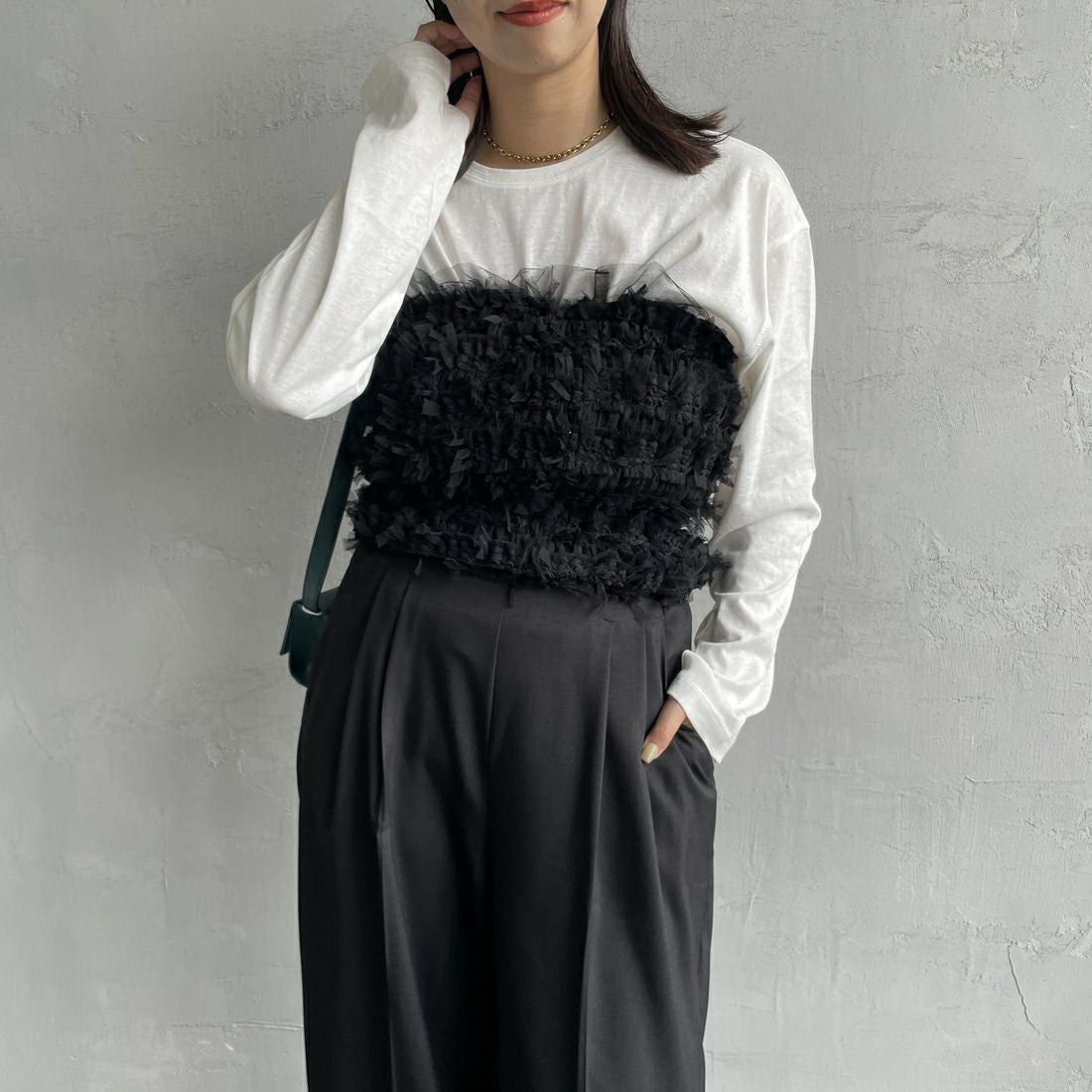 BLACK&&モデル身長：163cm 着用サイズ：F&&