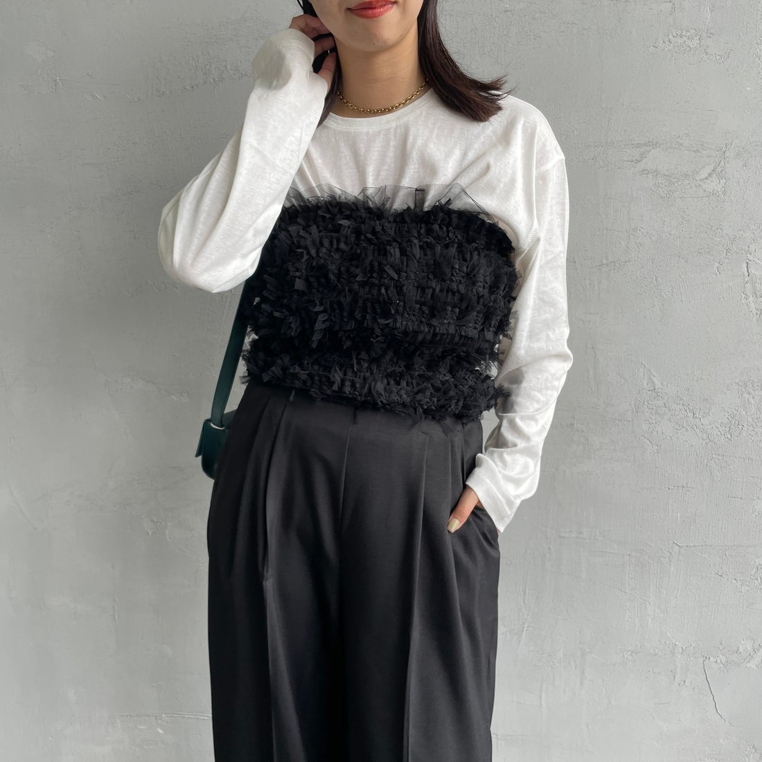 BLACK&&モデル身長：163cm 着用サイズ：F&&