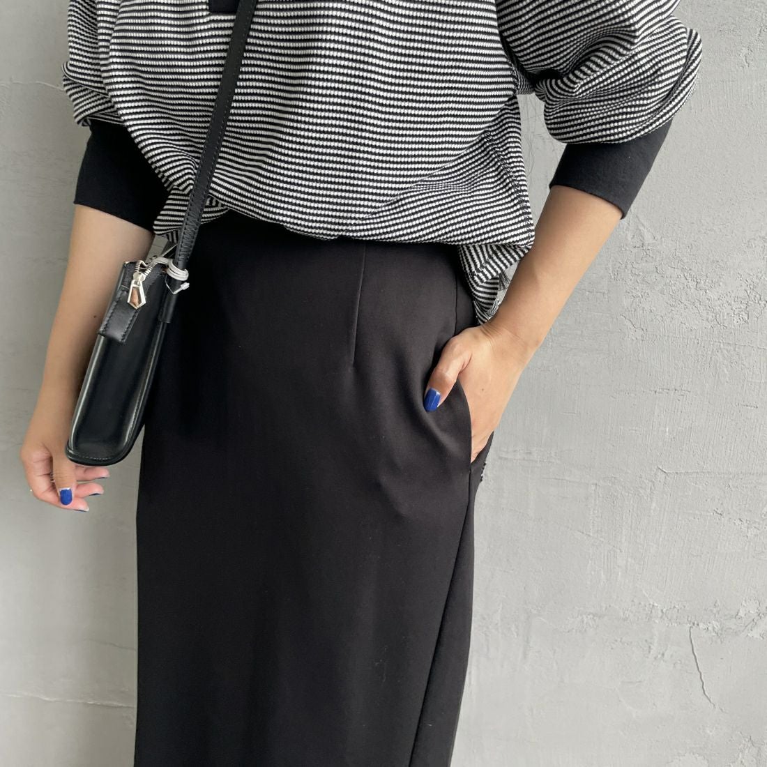 USINE [ユジーヌ] プリーツフリルスカート [2430805] BLACK