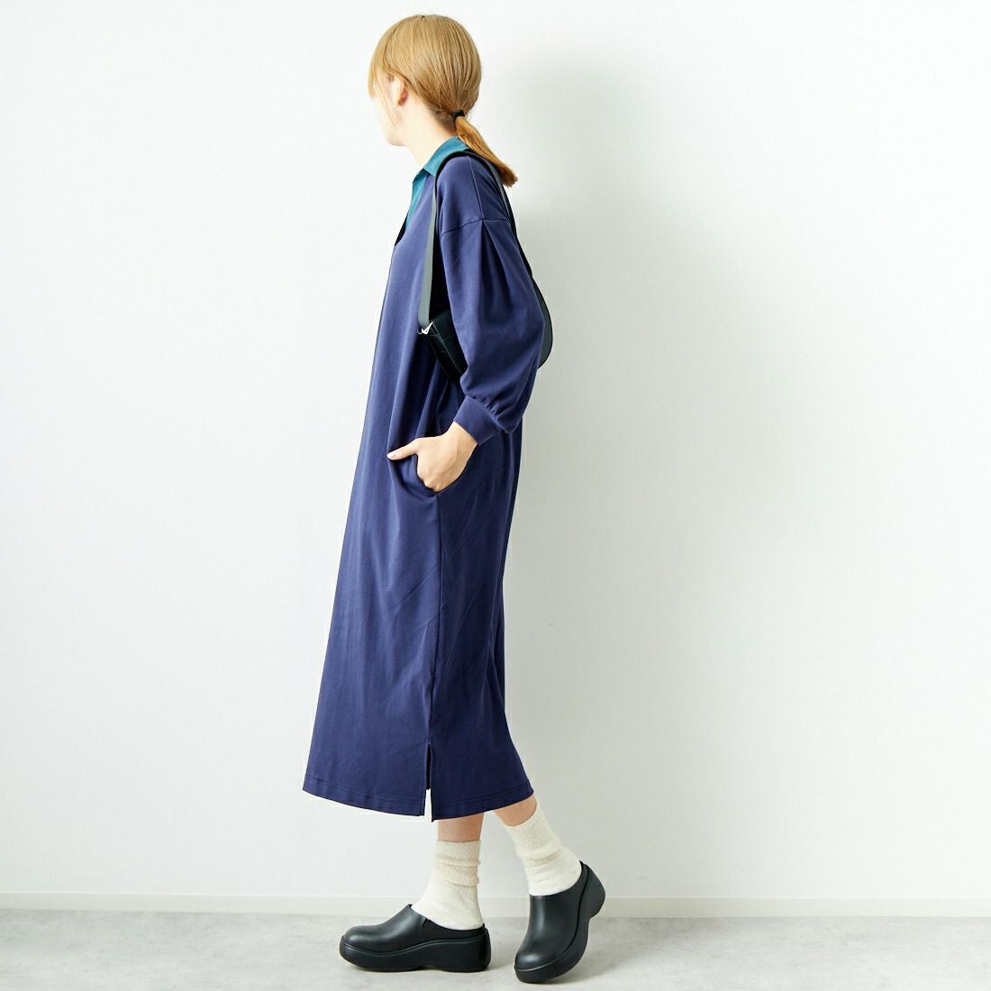 Jeans Factory Clothes [ジーンズファクトリークローズ] ラガーワンピース [143613] 48 ﾈｲﾋﾞｰ &&モデル身長：167cm 着用サイズ：F&&