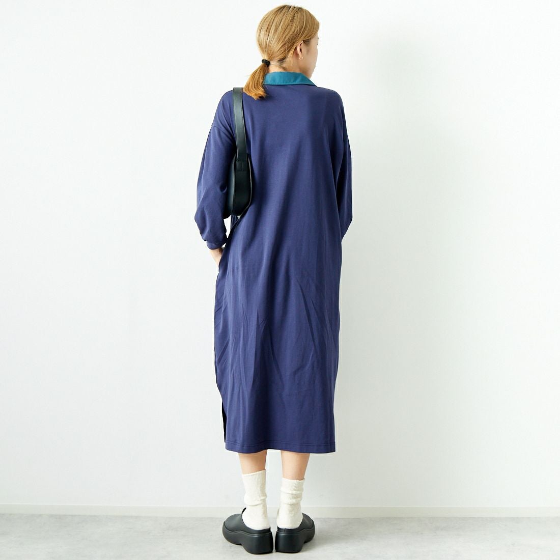 Jeans Factory Clothes [ジーンズファクトリークローズ] ラガーワンピース [143613] 48 ﾈｲﾋﾞｰ &&モデル身長：167cm 着用サイズ：F&&