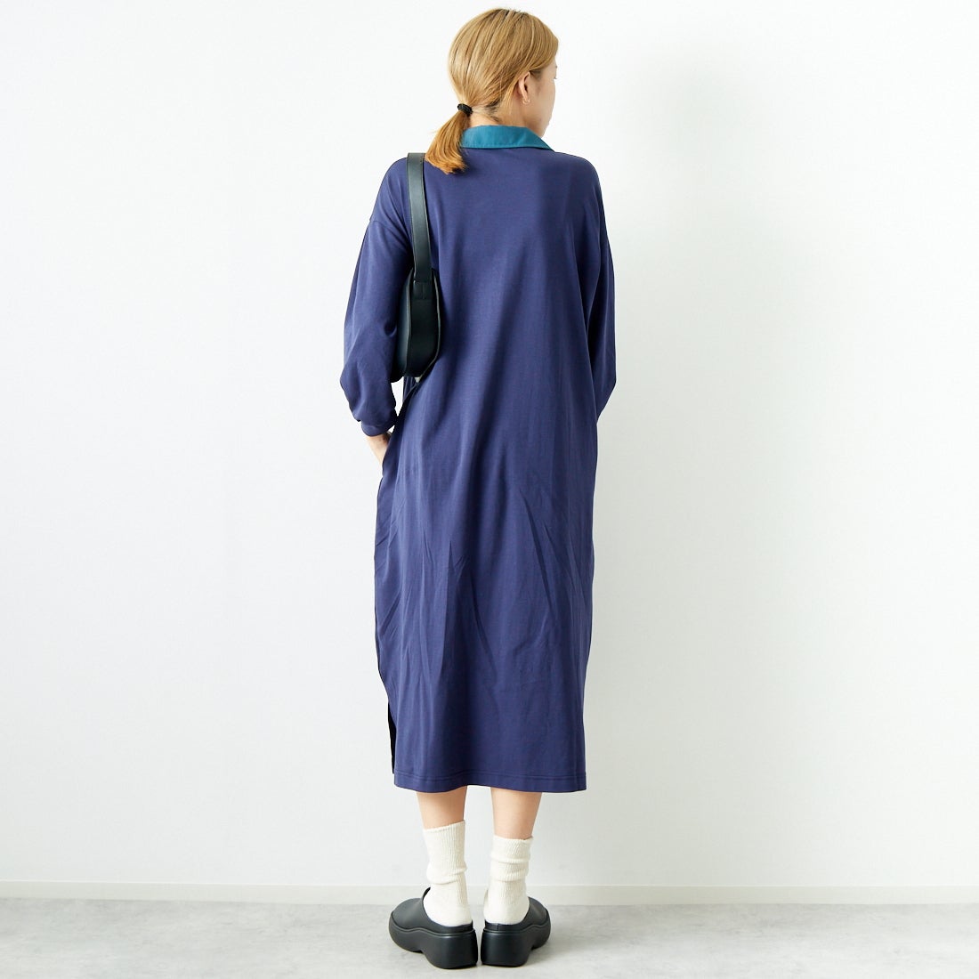 Jeans Factory Clothes [ジーンズファクトリークローズ] ラガーワンピース [143613] 48 ﾈｲﾋﾞｰ &&モデル身長：167cm 着用サイズ：F&&