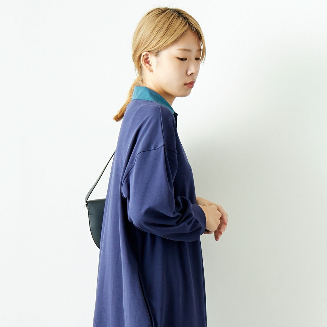 Jeans Factory Clothes [ジーンズファクトリークローズ] ラガーワンピース [143613] 48 ﾈｲﾋﾞｰ &&モデル身長：167cm 着用サイズ：F&&