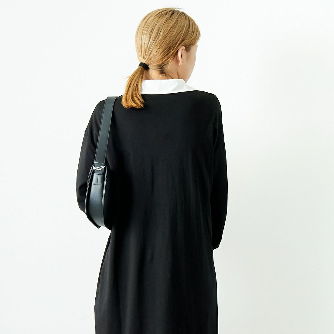 Jeans Factory Clothes [ジーンズファクトリークローズ] ラガーワンピース [143613] 09 ﾌﾞﾗｯｸ &&モデル身長：167cm 着用サイズ：F&&