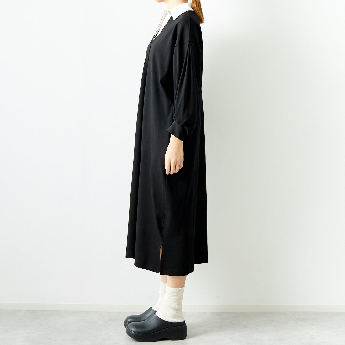 Jeans Factory Clothes [ジーンズファクトリークローズ] ラガーワンピース [143613] 09 ﾌﾞﾗｯｸ