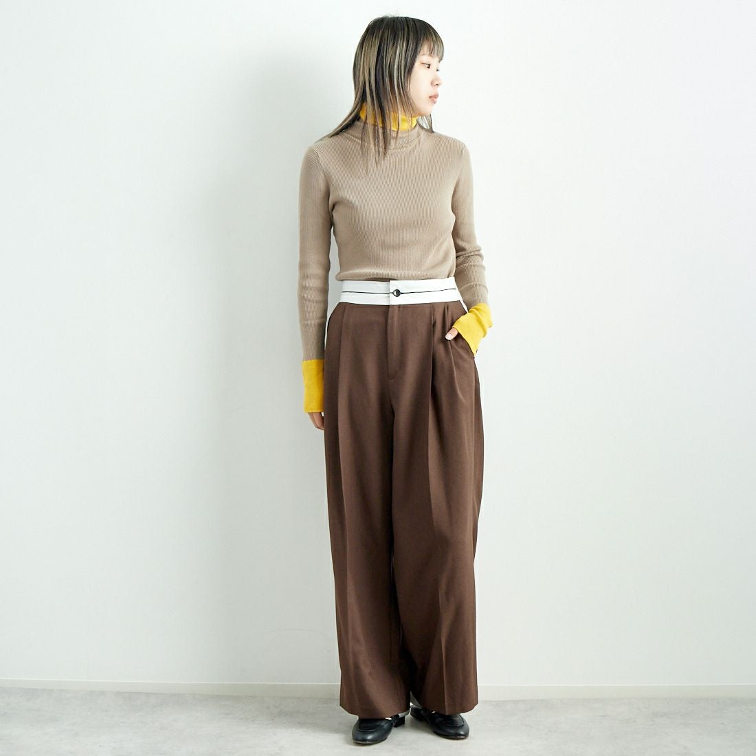 Jeans Factory Clothes [ジーンズファクトリークローズ] マーベルトパンツ [21243073] 037 ﾌﾞﾗｳﾝ &&モデル身長：167cm 着用サイズ：38&&