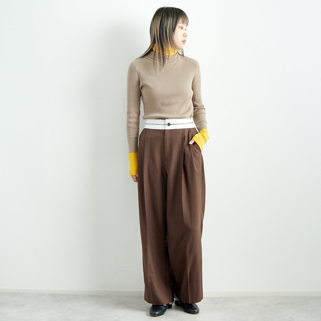 Jeans Factory Clothes [ジーンズファクトリークローズ] マーベルトパンツ [21243073] 037 ﾌﾞﾗｳﾝ &&モデル身長：167cm 着用サイズ：38&&