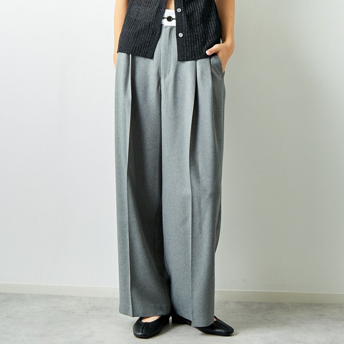 Jeans Factory Clothes [ジーンズファクトリークローズ] マーベルトパンツ [21243073] 002 Mｸﾞﾚｰ &&モデル身長：167cm 着用サイズ：38&&