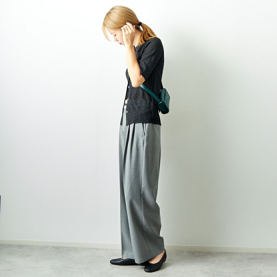 Jeans Factory Clothes [ジーンズファクトリークローズ] マーベルトパンツ [21243073] 002 Mｸﾞﾚｰ &&モデル身長：167cm 着用サイズ：38&&