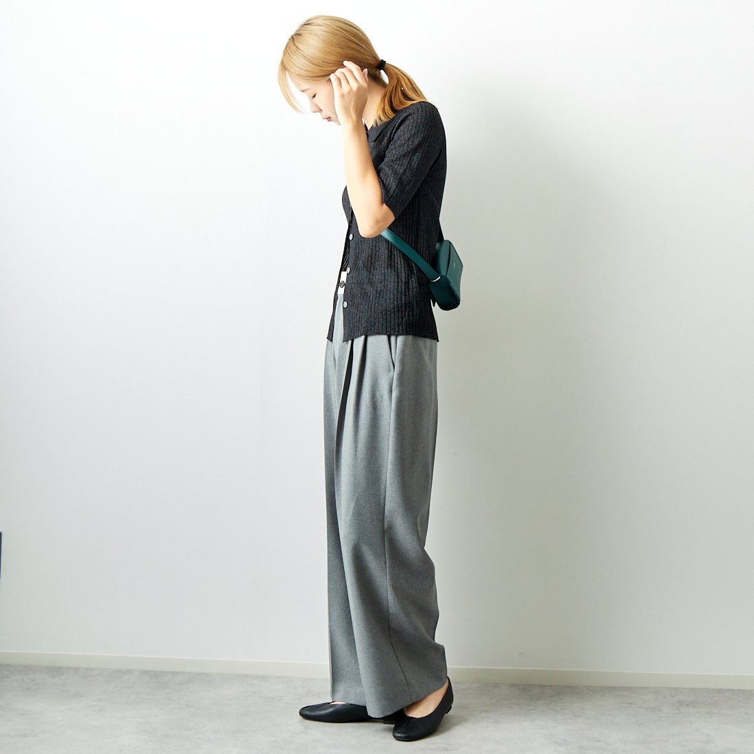 Jeans Factory Clothes [ジーンズファクトリークローズ] マーベルトパンツ [21243073] 002 Mｸﾞﾚｰ &&モデル身長：167cm 着用サイズ：38&&