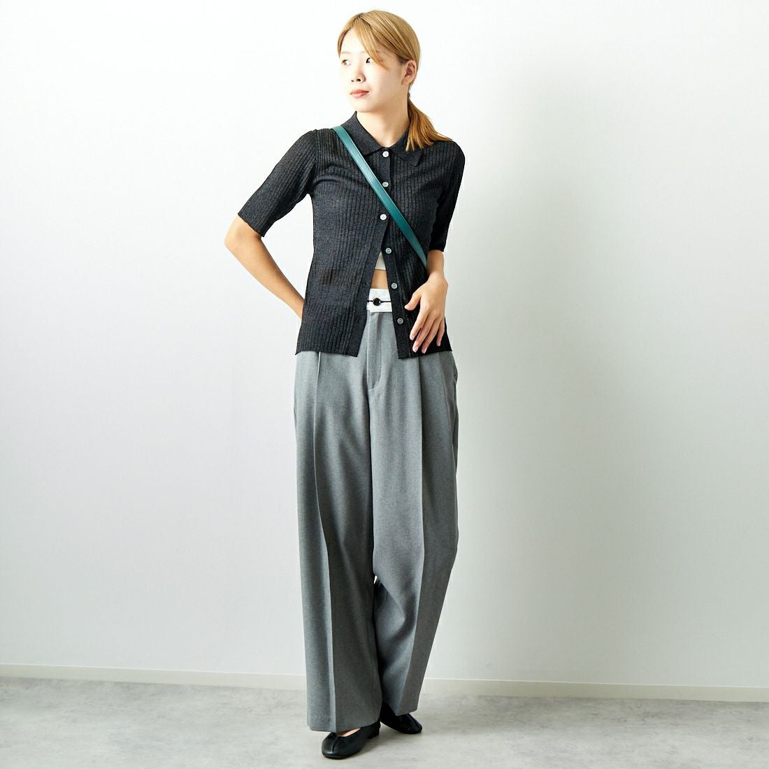 Jeans Factory Clothes [ジーンズファクトリークローズ] マーベルトパンツ [21243073] 002 Mｸﾞﾚｰ &&モデル身長：167cm 着用サイズ：38&&