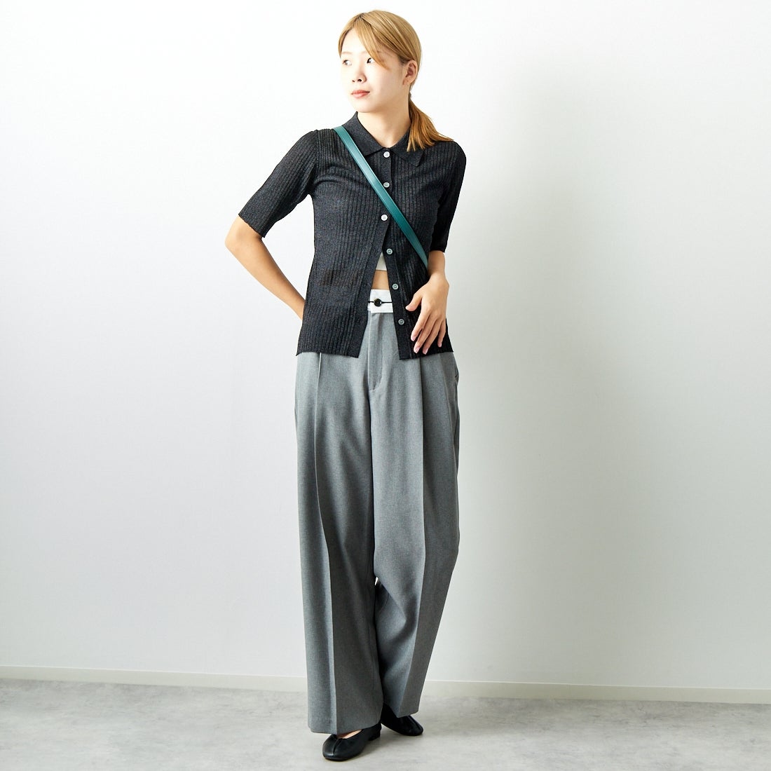 Jeans Factory Clothes [ジーンズファクトリークローズ] マーベルトパンツ [21243073] 002 Mｸﾞﾚｰ &&モデル身長：167cm 着用サイズ：38&&