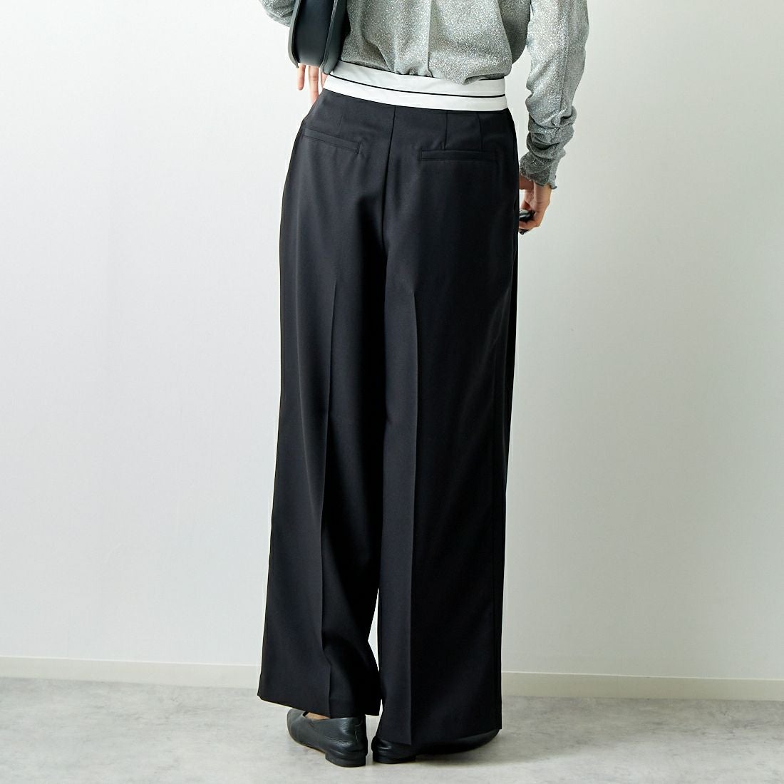 Jeans Factory Clothes [ジーンズファクトリークローズ] マーベルトパンツ [21243073] 004 ﾌﾞﾗｯｸ &&モデル身長：167cm 着用サイズ：38&&