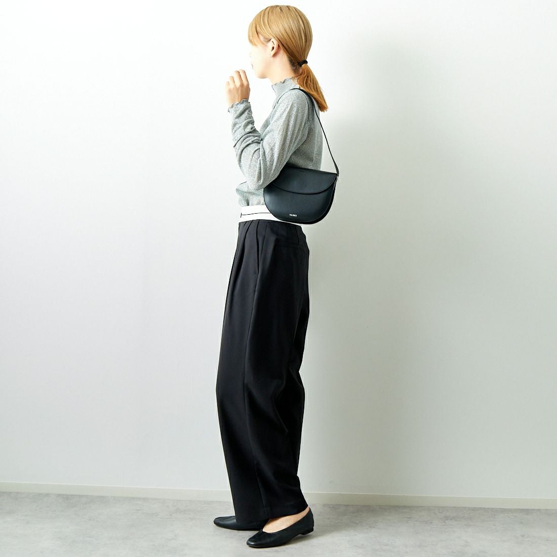 Jeans Factory Clothes [ジーンズファクトリークローズ] マーベルトパンツ [21243073] 004 ﾌﾞﾗｯｸ &&モデル身長：167cm 着用サイズ：38&&