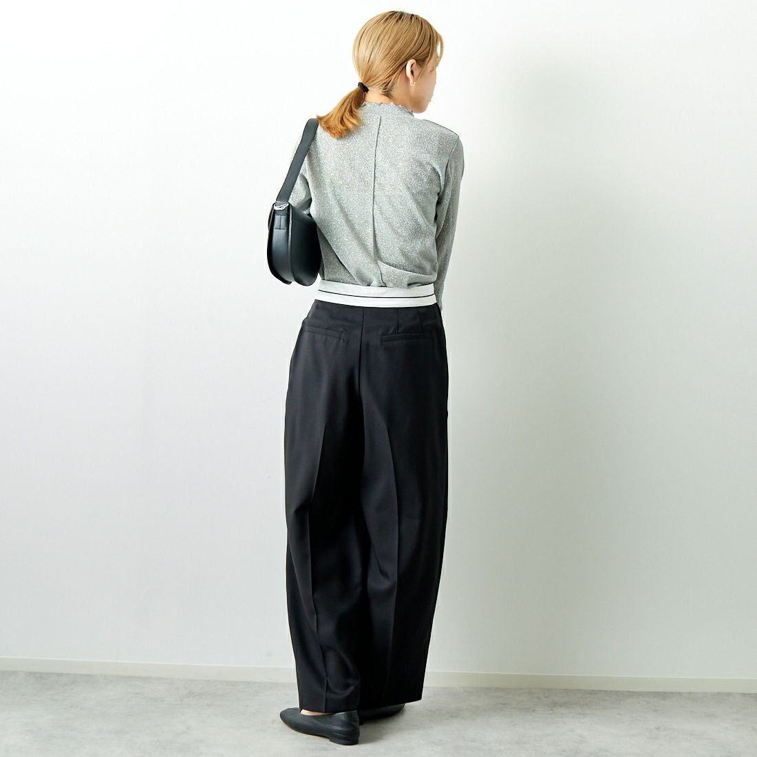 Jeans Factory Clothes [ジーンズファクトリークローズ] マーベルトパンツ [21243073] 004 ﾌﾞﾗｯｸ &&モデル身長：167cm 着用サイズ：38&&