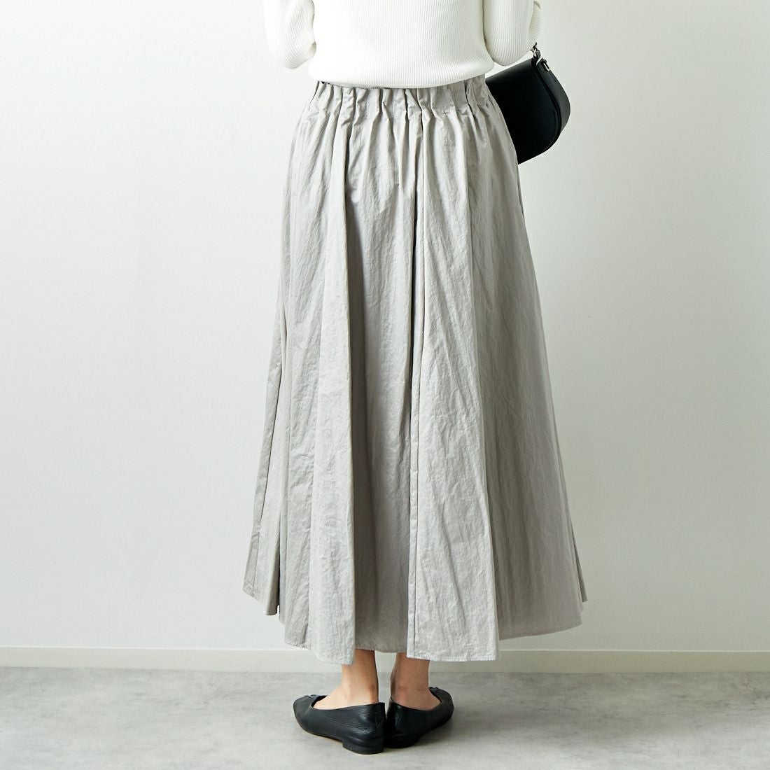 Jeans Factory Clothes [ジーンズファクトリークローズ] シャイニータックスカート [21243058] 001 ｼﾙﾊﾞｰ &&モデル身長：167cm 着用サイズ：F&&