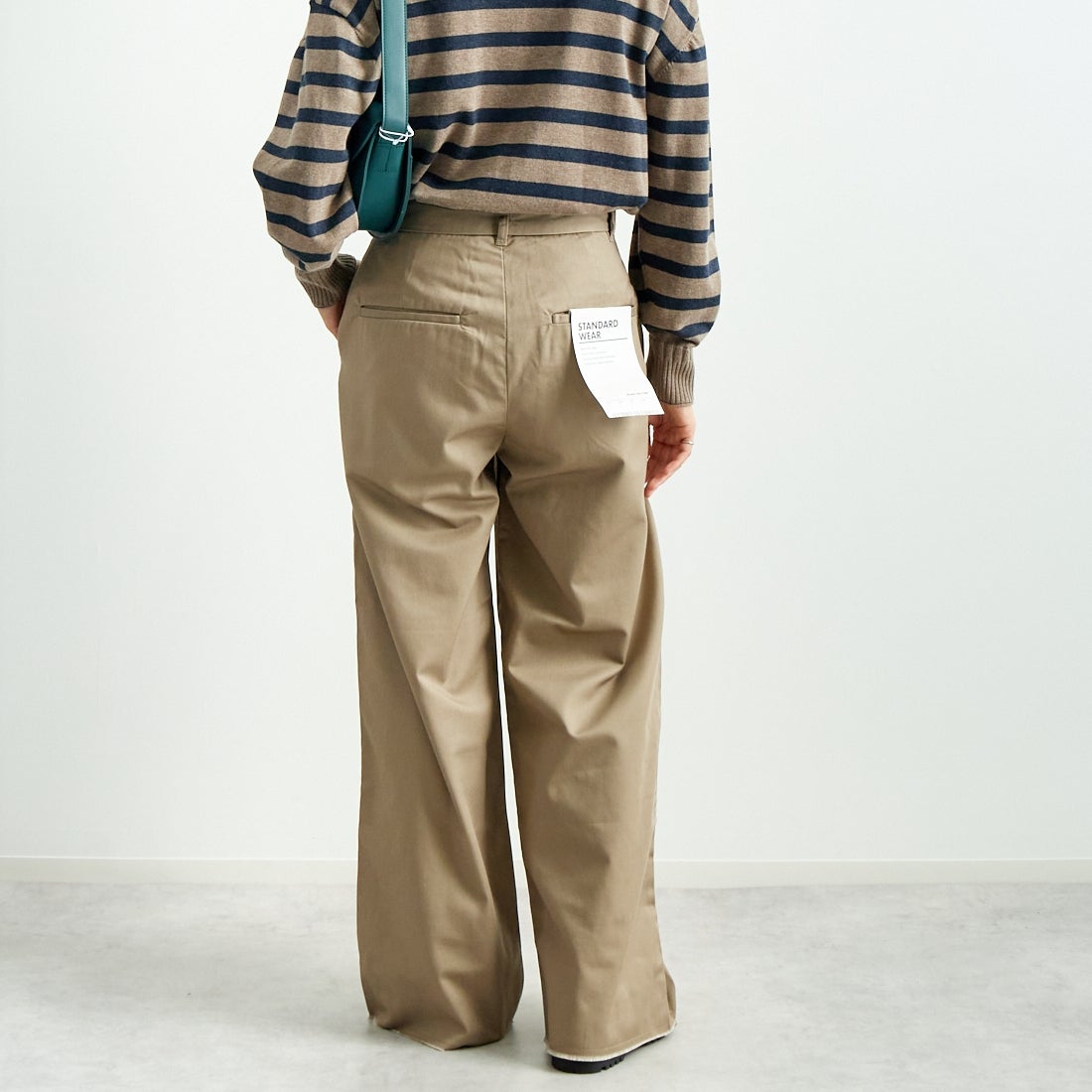 Jeans Factory Clothes [ジーンズファクトリークローズ] チノワイドパンツ [24SSINW-01PN] ﾍﾞｰｼﾞｭ &&モデル身長：160cm 着用サイズ：M&&