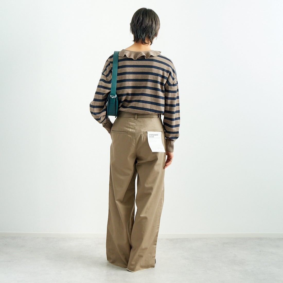 Jeans Factory Clothes [ジーンズファクトリークローズ] チノワイドパンツ [24SSINW-01PN] ﾍﾞｰｼﾞｭ &&モデル身長：160cm 着用サイズ：M&&