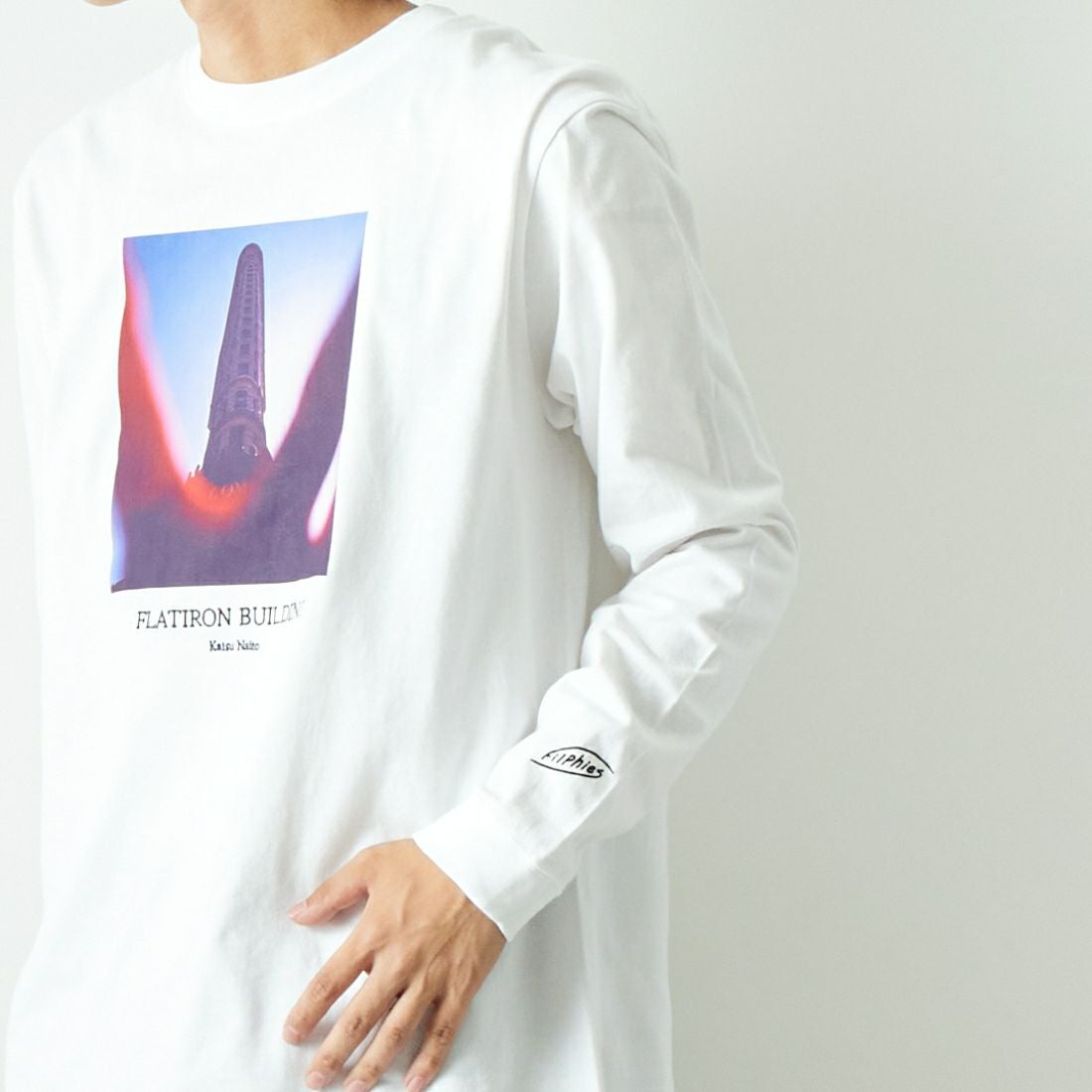 Filphies [フィルフィーズ] ロングスリーブプリントTシャツ [FP242PS00110] 01 WHITE