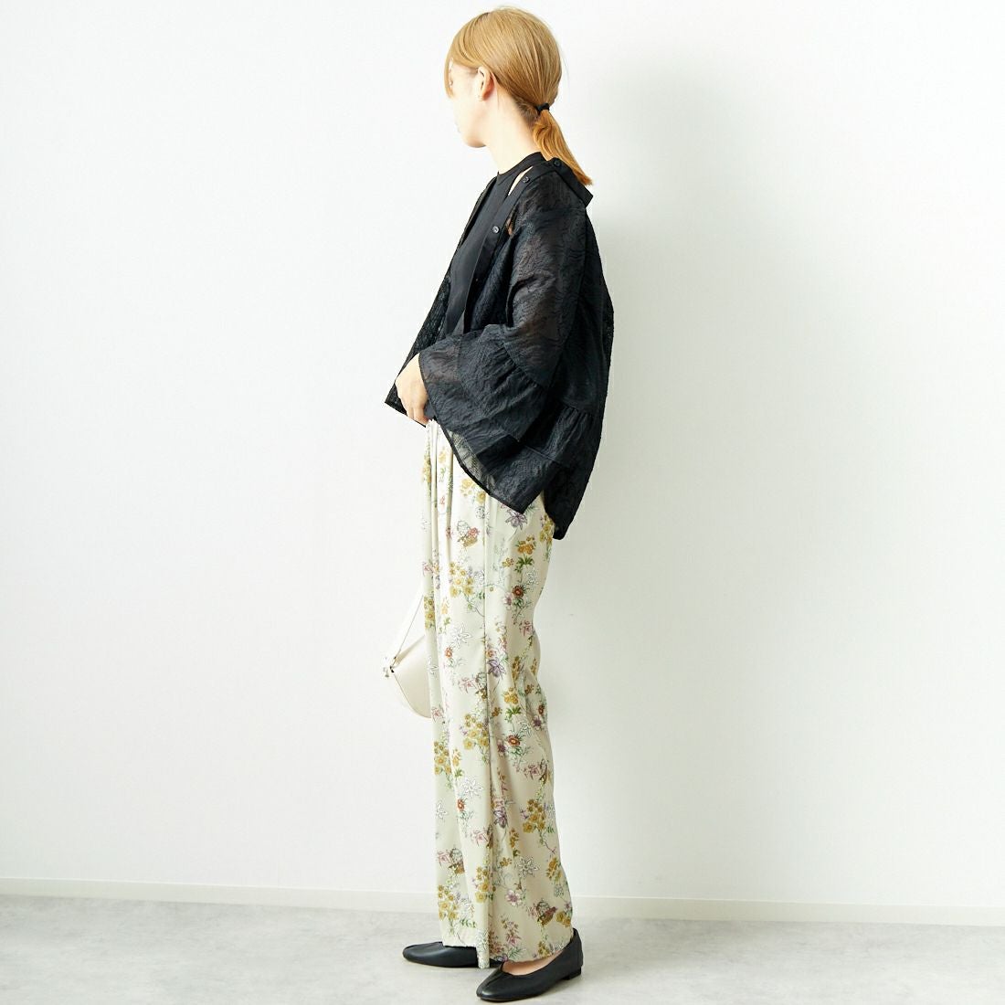 Jeans Factory Clothes [ジーンズファクトリークローズ] カットジャガードシャツジャケット [7443332] BLACK &&モデル身長：167cm 着用サイズ：F&&