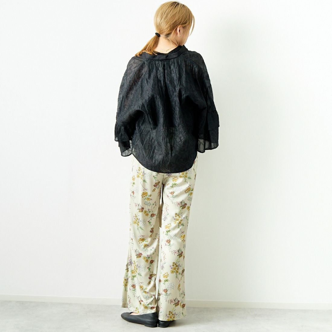 Jeans Factory Clothes [ジーンズファクトリークローズ] カットジャガードシャツジャケット [7443332] BLACK &&モデル身長：167cm 着用サイズ：F&&