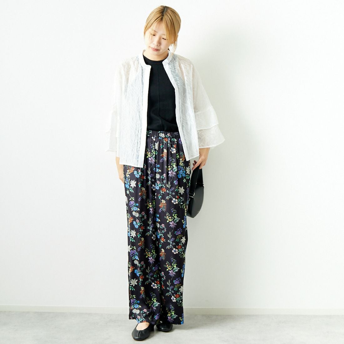 Jeans Factory Clothes [ジーンズファクトリークローズ] カットジャガードシャツジャケット [7443332] OFF WHITE &&モデル身長：167cm 着用サイズ：F&&