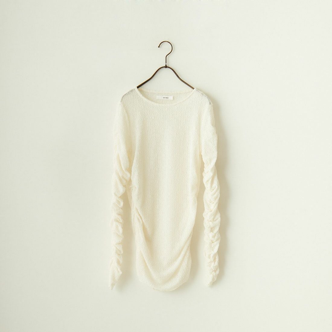 USINE [ユジーヌ] レースギャザーロングスリーブTシャツ [2430801] WHITE