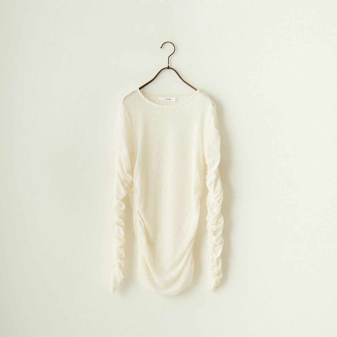 USINE [ユジーヌ] レースギャザーロングスリーブTシャツ [2430801] WHITE
