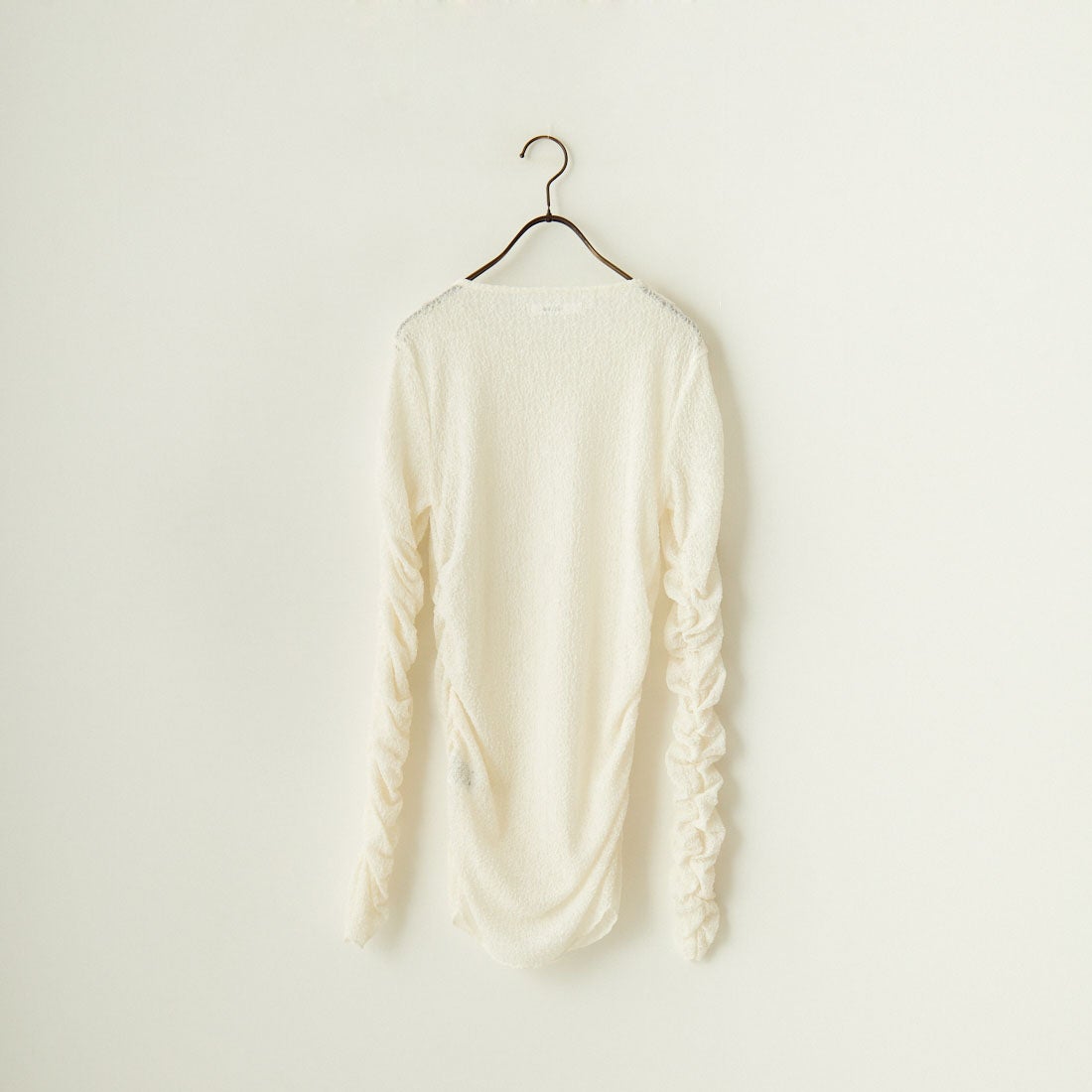 USINE [ユジーヌ] レースギャザーロングスリーブTシャツ [2430801] WHITE