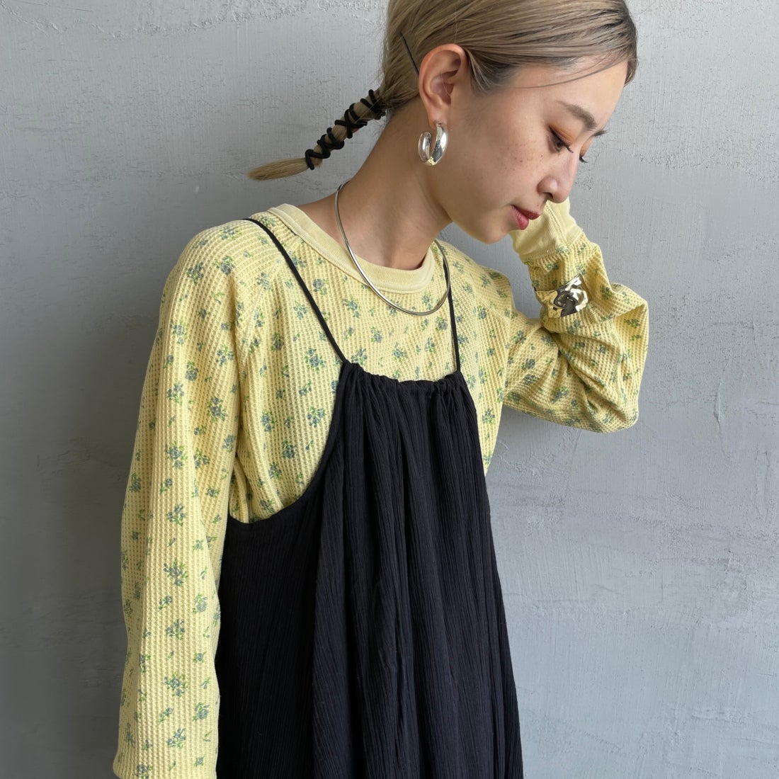 63 YELLOW&&モデル身長：150cm 着用サイズ：F&&