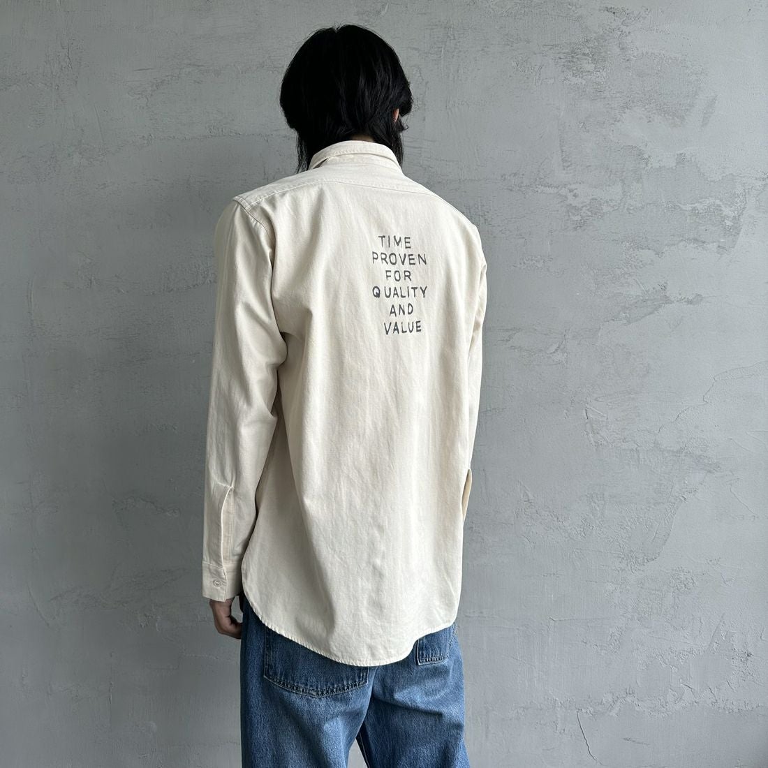 PAY DAY [ペイデイ] 別注 シャンブレーシャツ [PD21-SH-IN4-JF] KINARI &&モデル身長：179cm 着用サイズ：M&&