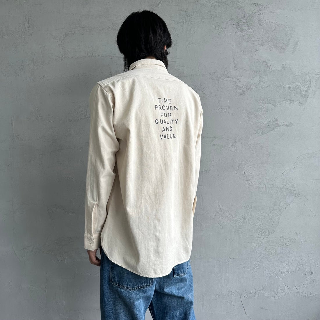 PAY DAY [ペイデイ] 別注 シャンブレーシャツ [PD21-SH-IN4-JF] KINARI &&モデル身長：179cm 着用サイズ：M&&