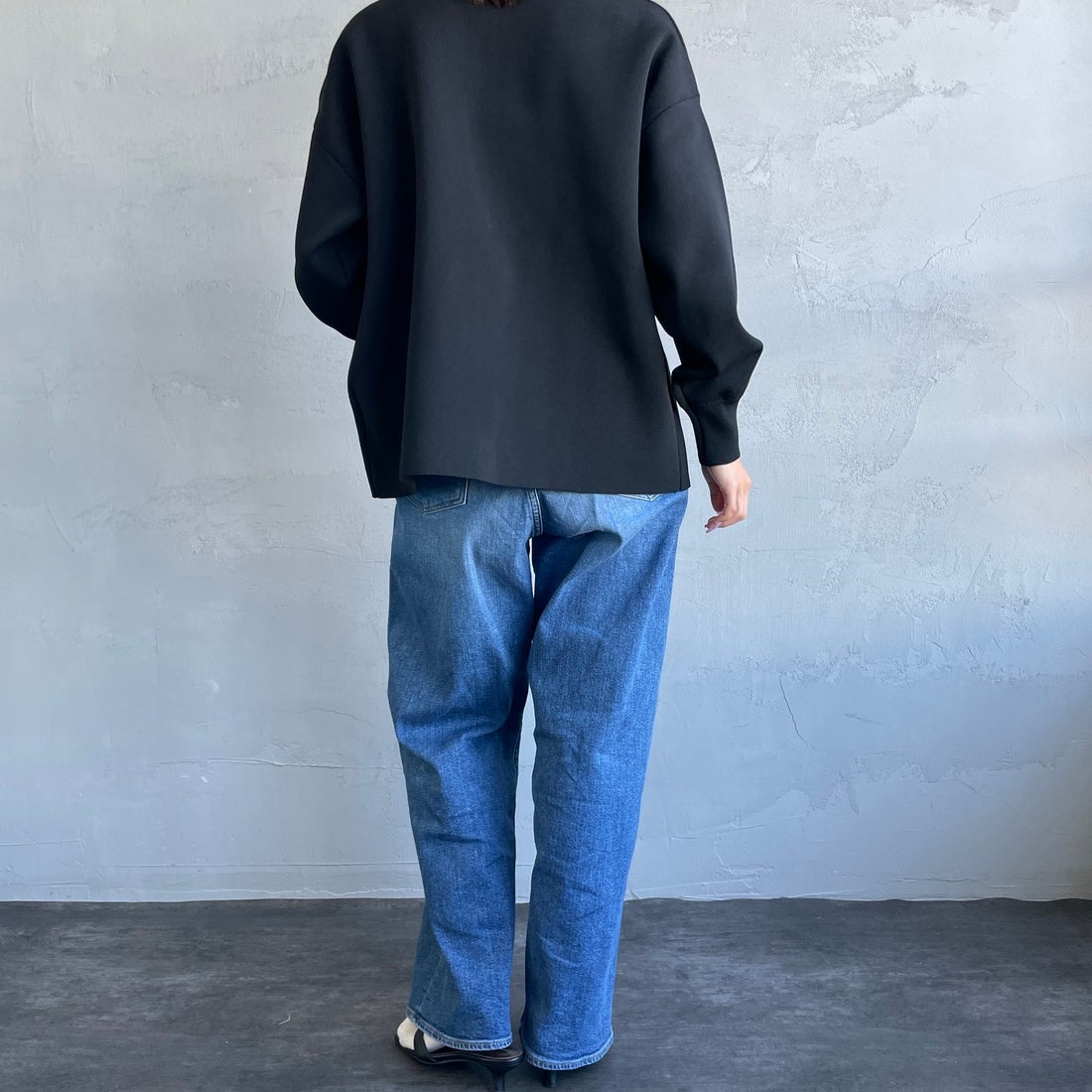 Urvin [アーヴィン] 別注 MARION JEANS ハイウエストストレートデニム [JUAG4400NB-JF] MID USED &&モデル身長：163cm 着用サイズ：25&&